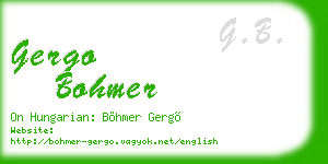 gergo bohmer business card