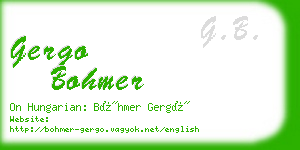 gergo bohmer business card